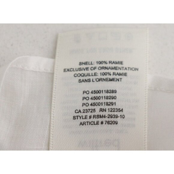 Wilfred Aritzia Women's Large White Reiki Blouse Peasant Shirt Half-Sleeve Top - Picture 5 of 6